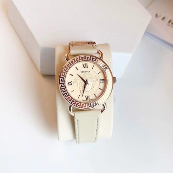 Versace Beige Womens Medusa Watch! NEW main image 6